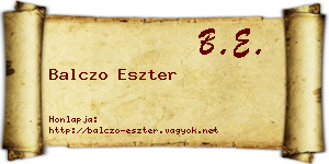 Balczo Eszter névjegykártya